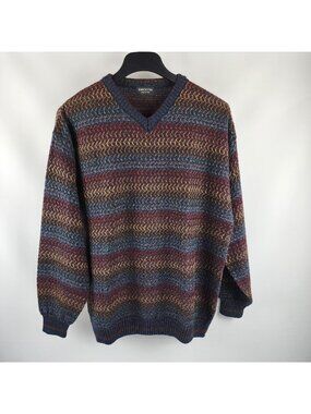 Riscatto Sweater Mens Multi Italy Wool Blend V-Neck Pullover